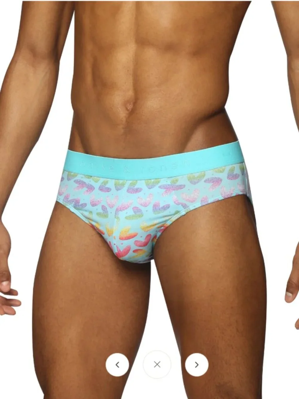 Parke & Ronen - Print Low Rise Brief - Heartbreaker Turquoise (M)